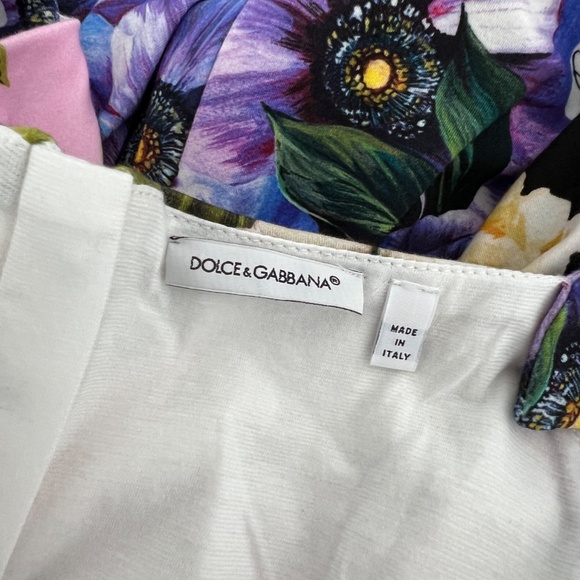 Dolce & Gabbana Multi Colored Floral Strap Sleeve Party Dress Stretch - Picture 7 of 8